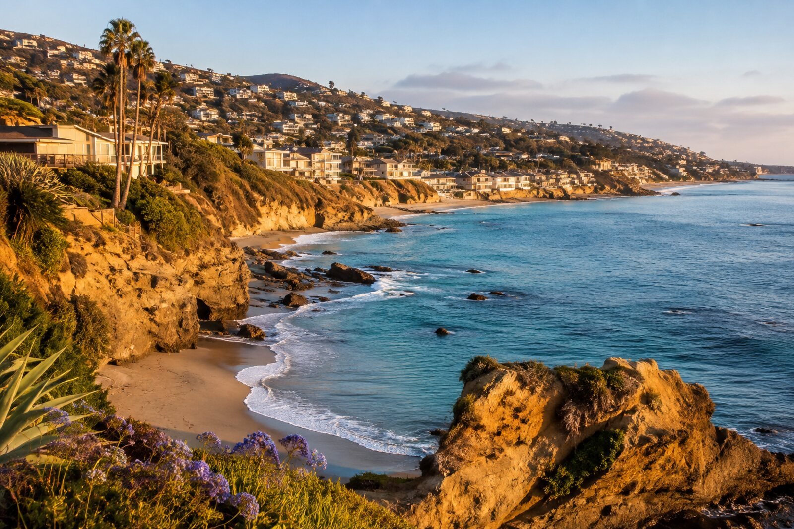 Laguna Beach coastline, coves, and hillside homes
